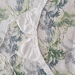 White Denim Triangle Bra Top